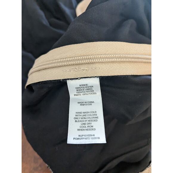 Socialite Cheetah Jumpsuit XS Beige Black Animal Print‎ VNeck Belted One Piece - Picture 6 of 12